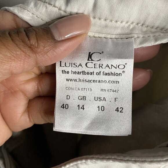 Luisa Cerano Women's Cement Frayed Hem Ankle Pants - Picture 8 of 12